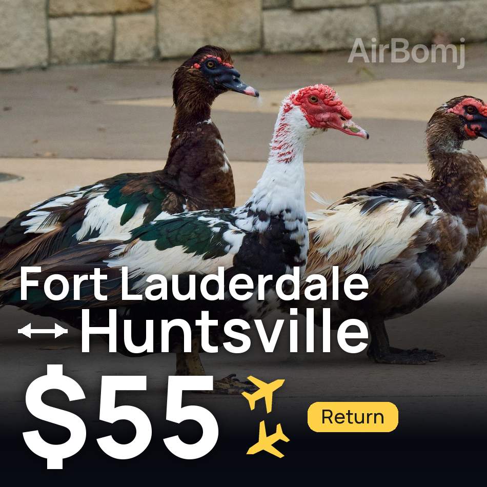 تذكرة طيران: فورت لاودردال — Huntsville، $55