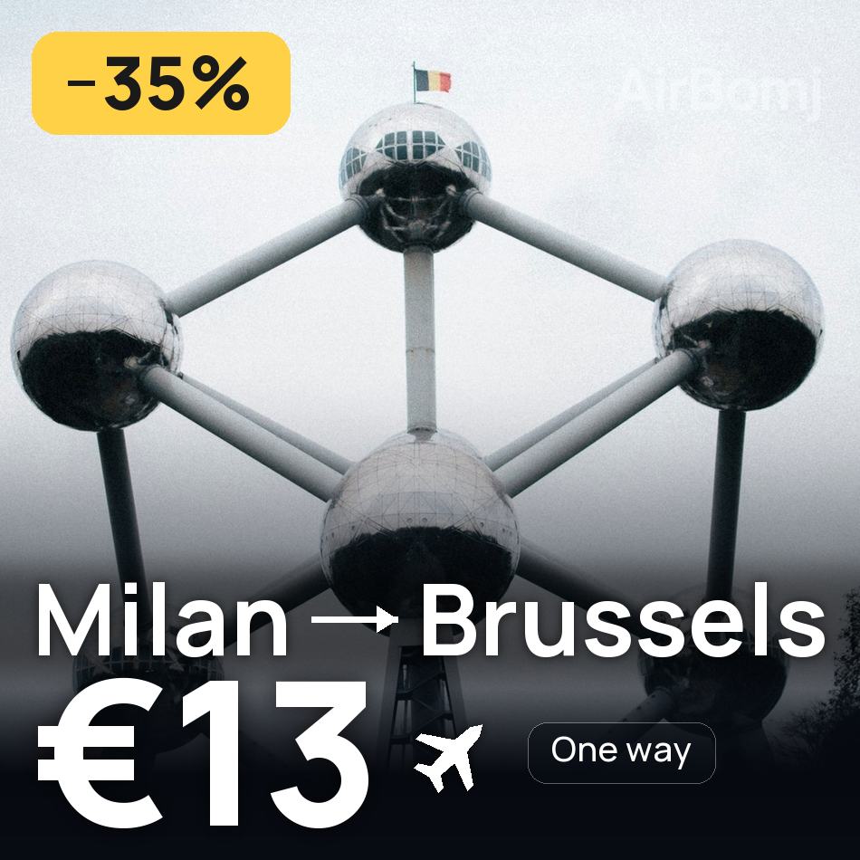 Billet d'avion : Milan — Bruxelles, €13