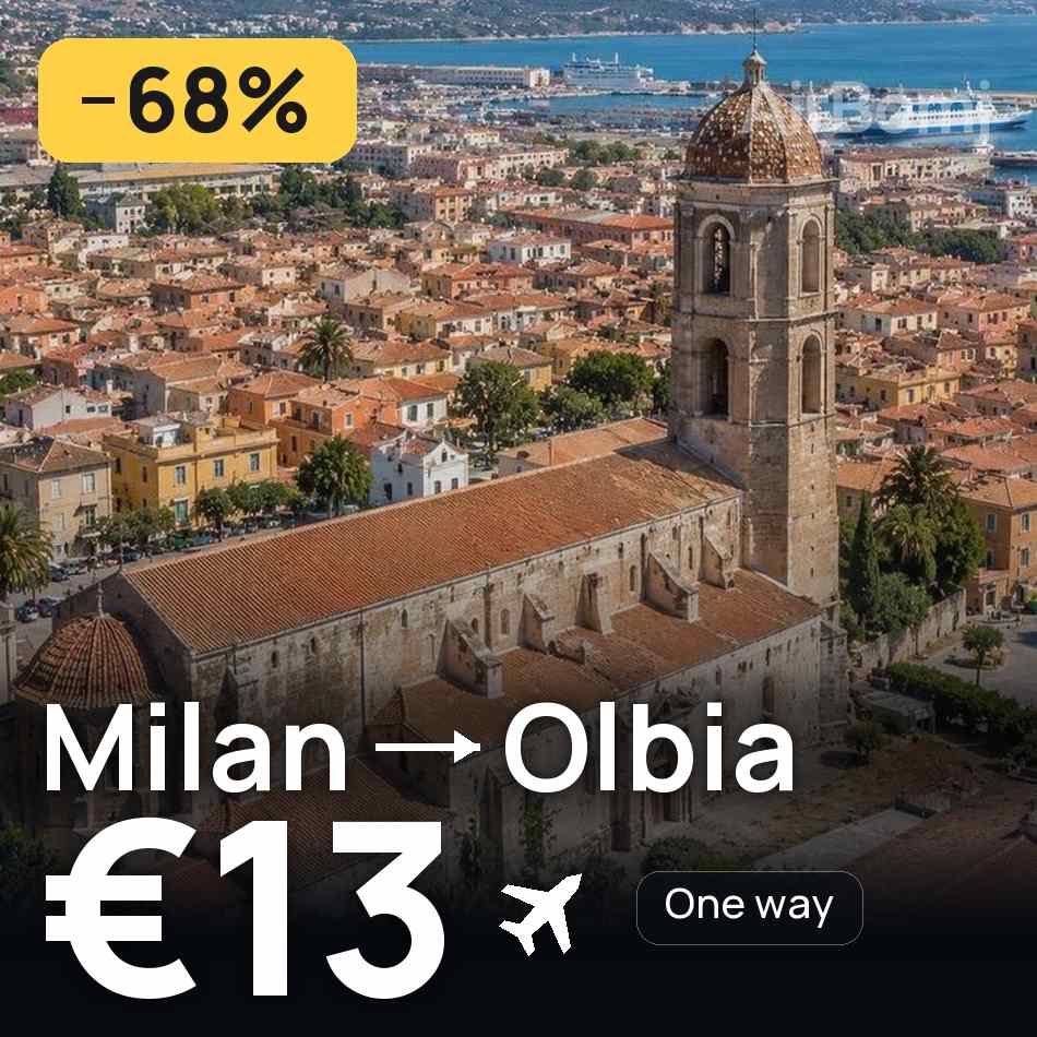 Billet d'avion : Milan — Olbia, €13