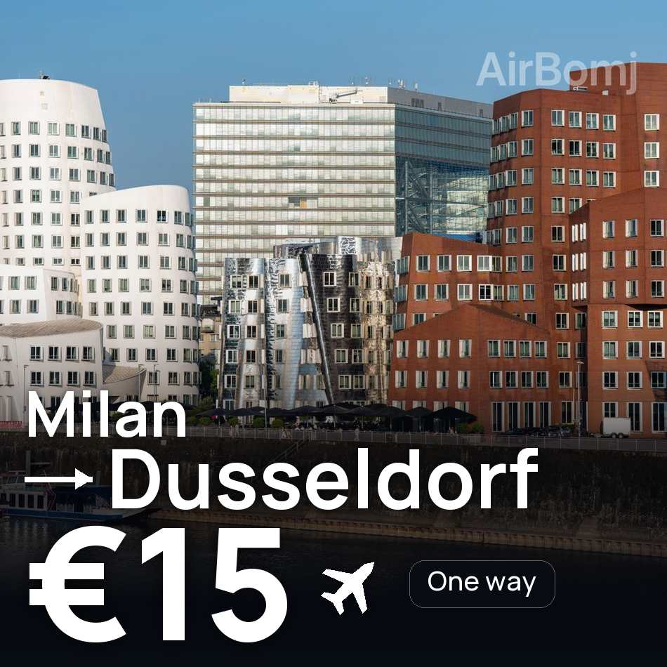 Billet d'avion : Milan — Düsseldorf, €15