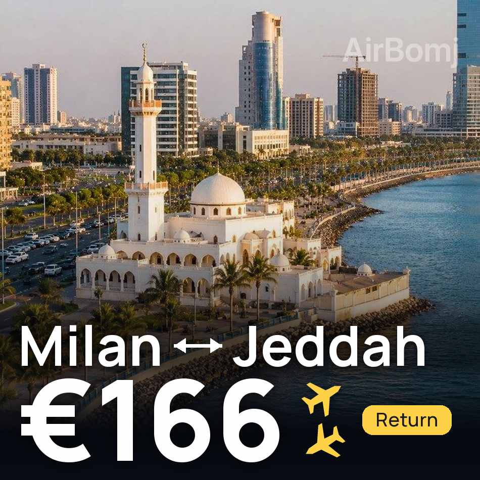 Billet d'avion : Milan — Djeddah, €166