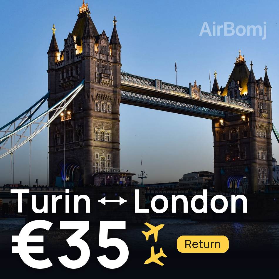 Billet d'avion : Turin — Londres, €35