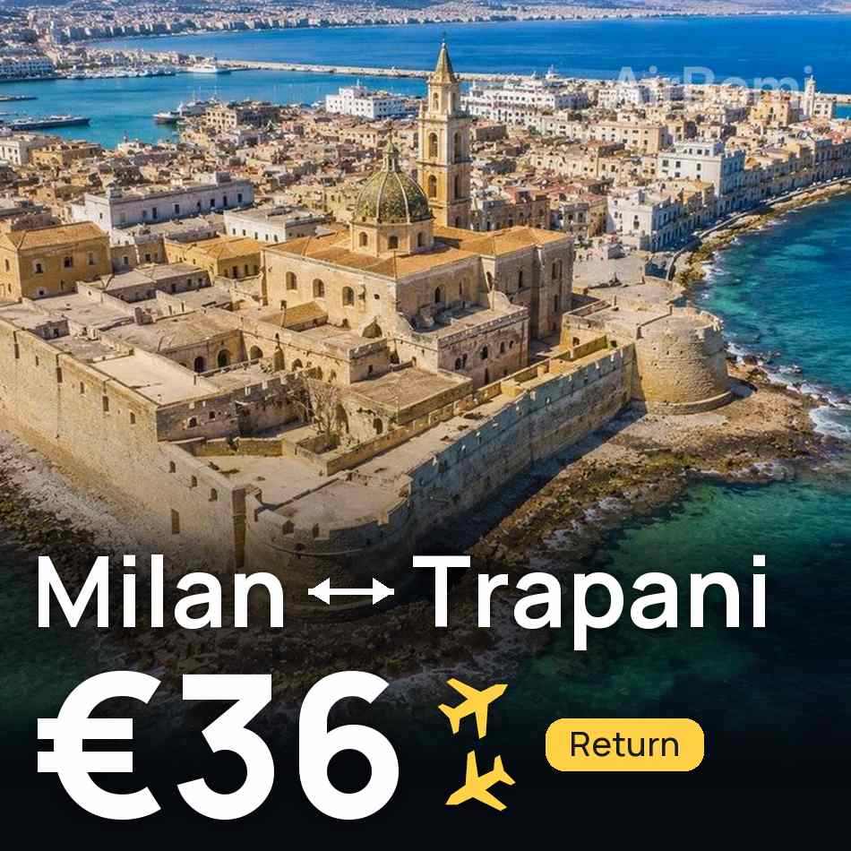 Billet d'avion : Milan — Trapani, €36