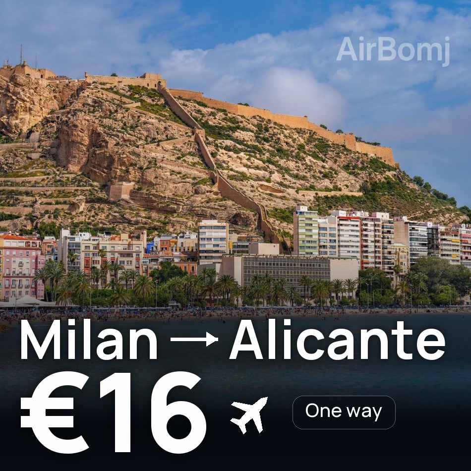 Billet d'avion : Milan — Alicante, €16