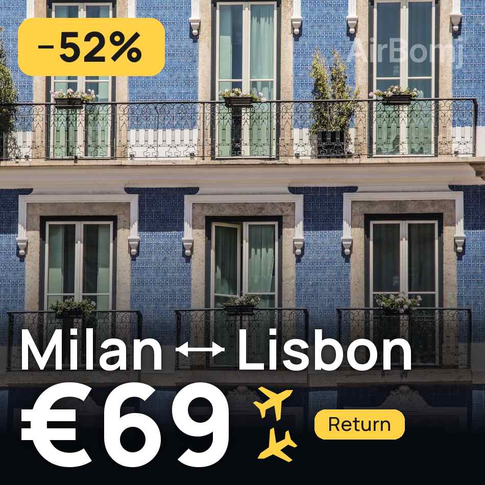Billet d'avion : Milan — Lisbonne, €69