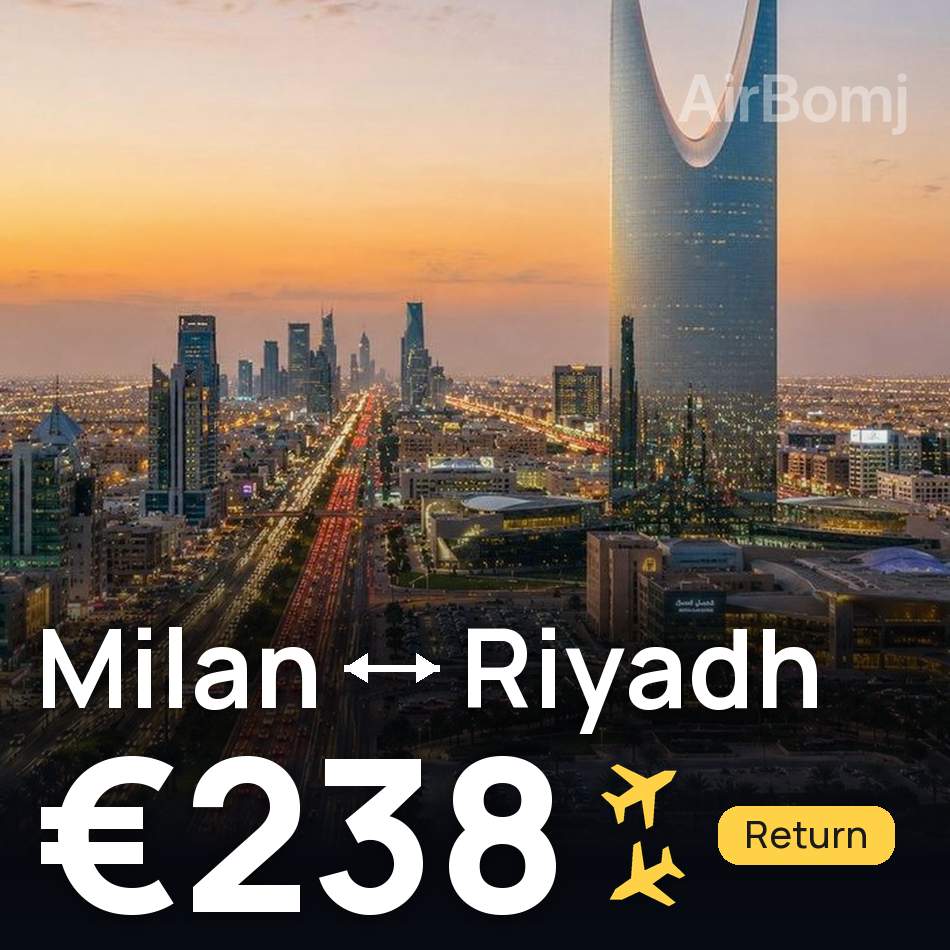 Billet d'avion : Milan — Riyad, €238