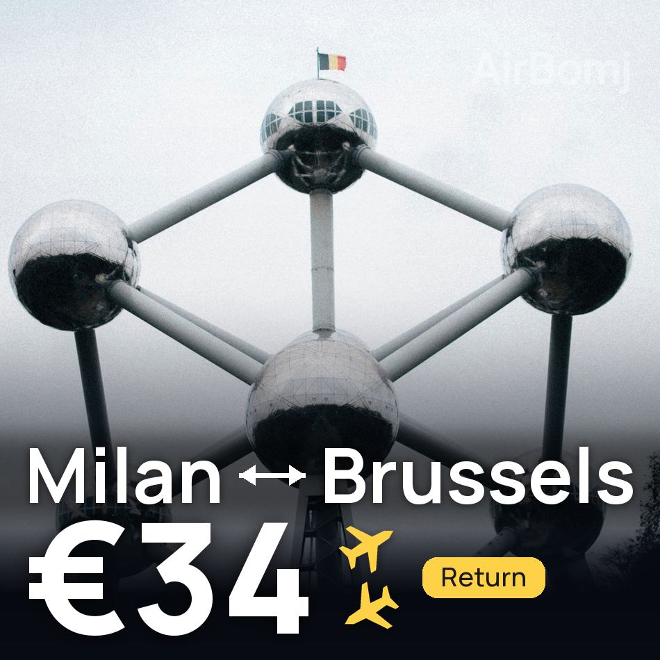 Billet d'avion : Milan — Bruxelles, €34