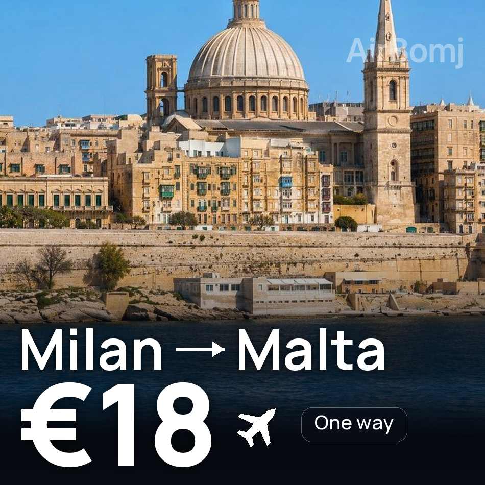 Billet d'avion : Milan — Malte, €18