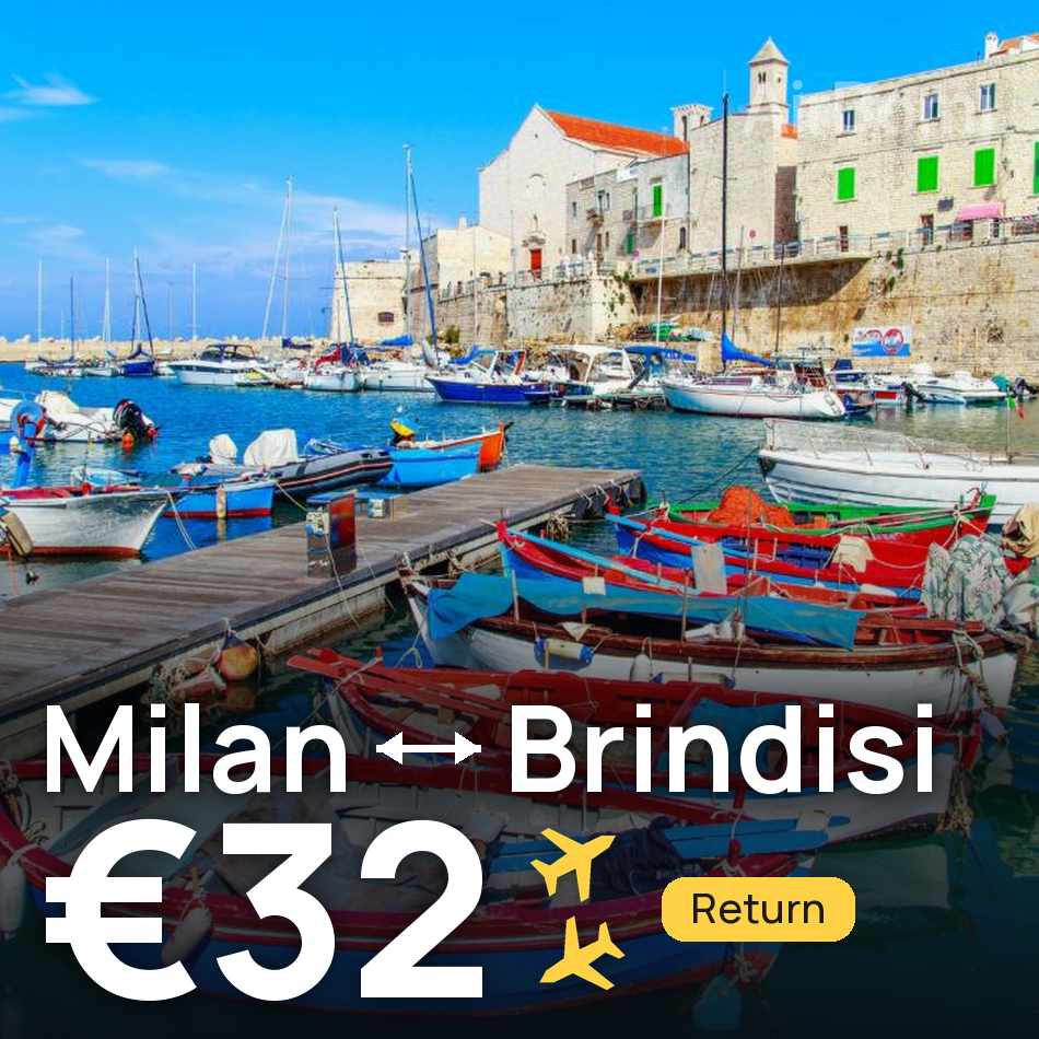 Billet d'avion : Milan — aéroport de Brindisi-Casale, €32