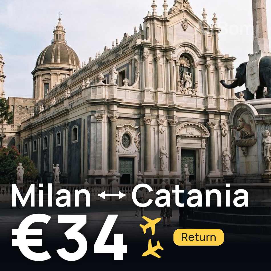Billet d'avion : Milan — Catane, €34