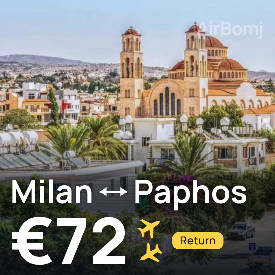 Billet d'avion : Milan — Paphos, €72