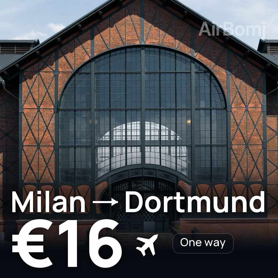 Billet d'avion : Milan — Dortmund, €16