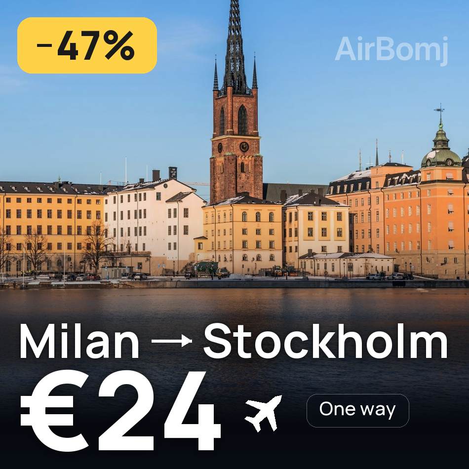 Billet d'avion : Milan — Stockholm, €24