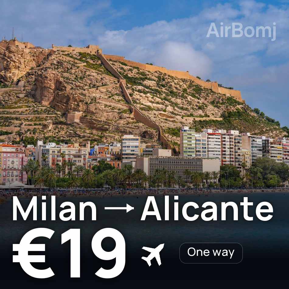 Billet d'avion : Milan — Alicante, €19