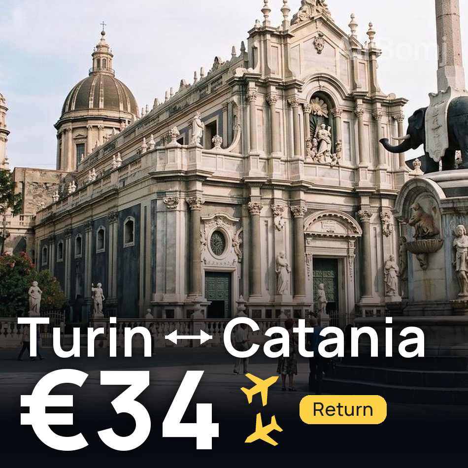 Billet d'avion : Turin — Catane, €34