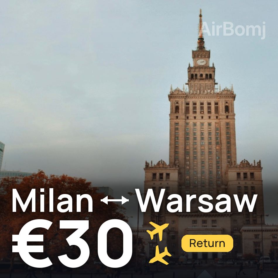Billet d'avion : Milan — Varsovie, €30