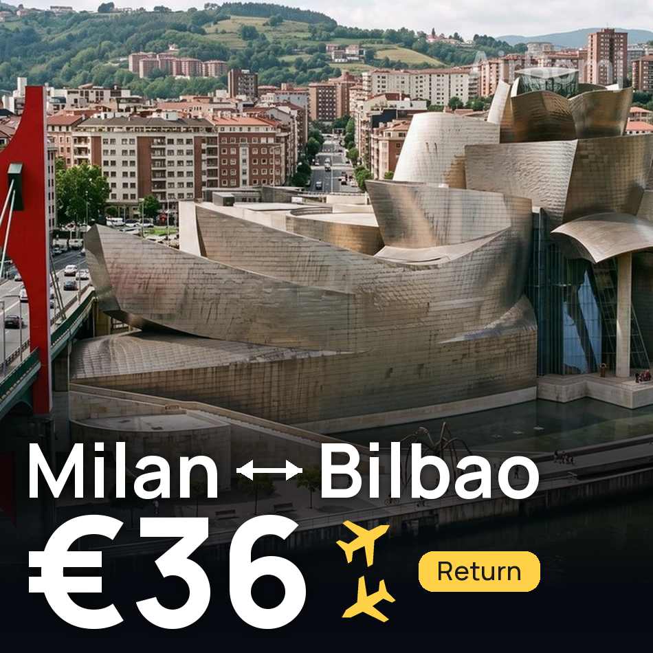 Billet d'avion : Milan — Bilbao, €36