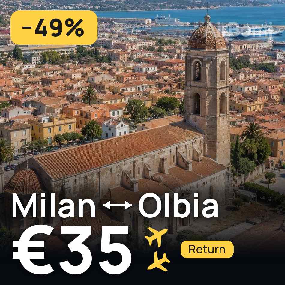 Billet d'avion : Milan — Olbia, €35