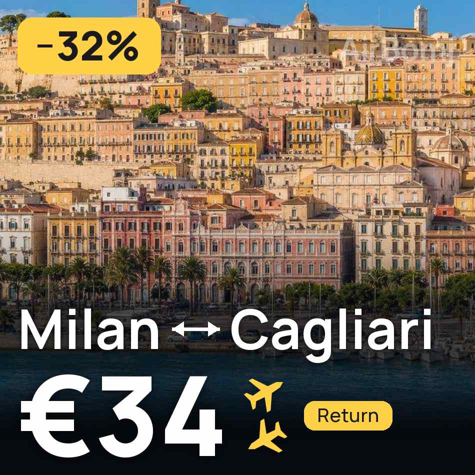 Billet d'avion : Milan — Cagliari, €34