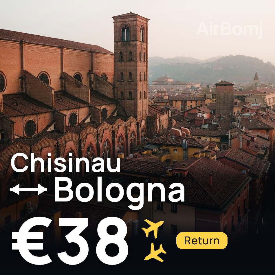 تذكرة طيران: كيشيناو — بولونيا، €38