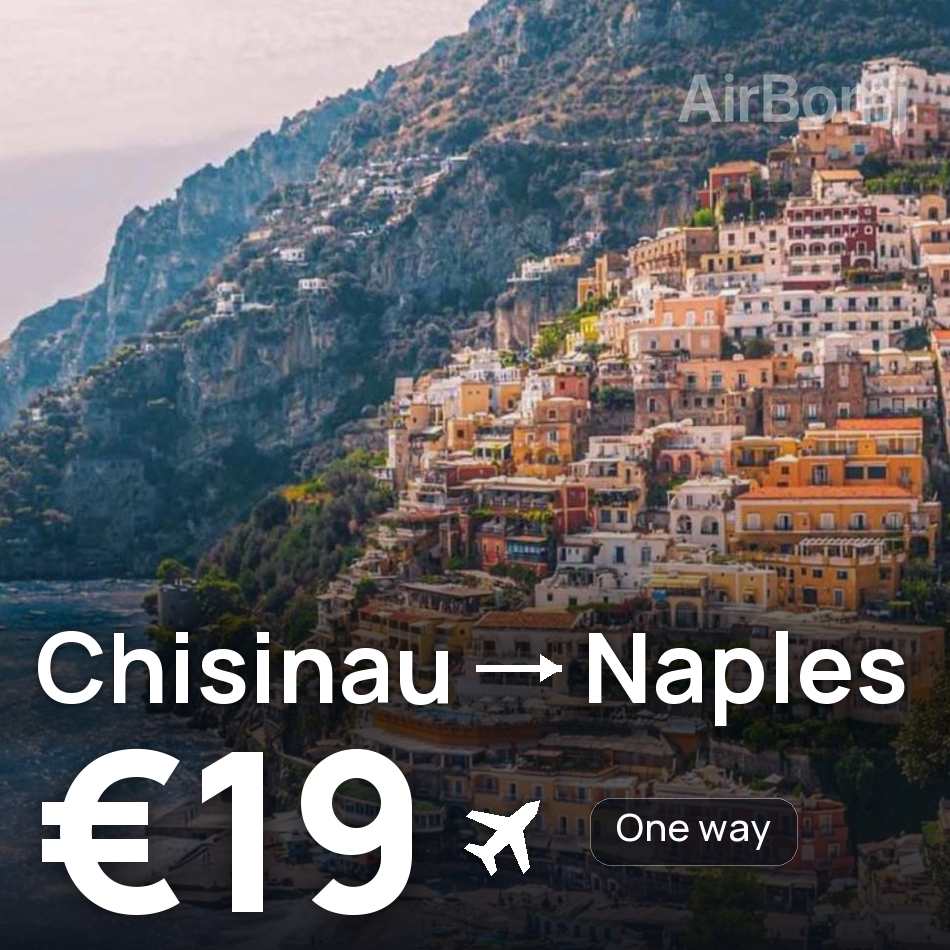 تذكرة طيران: كيشيناو — نابولي، €19