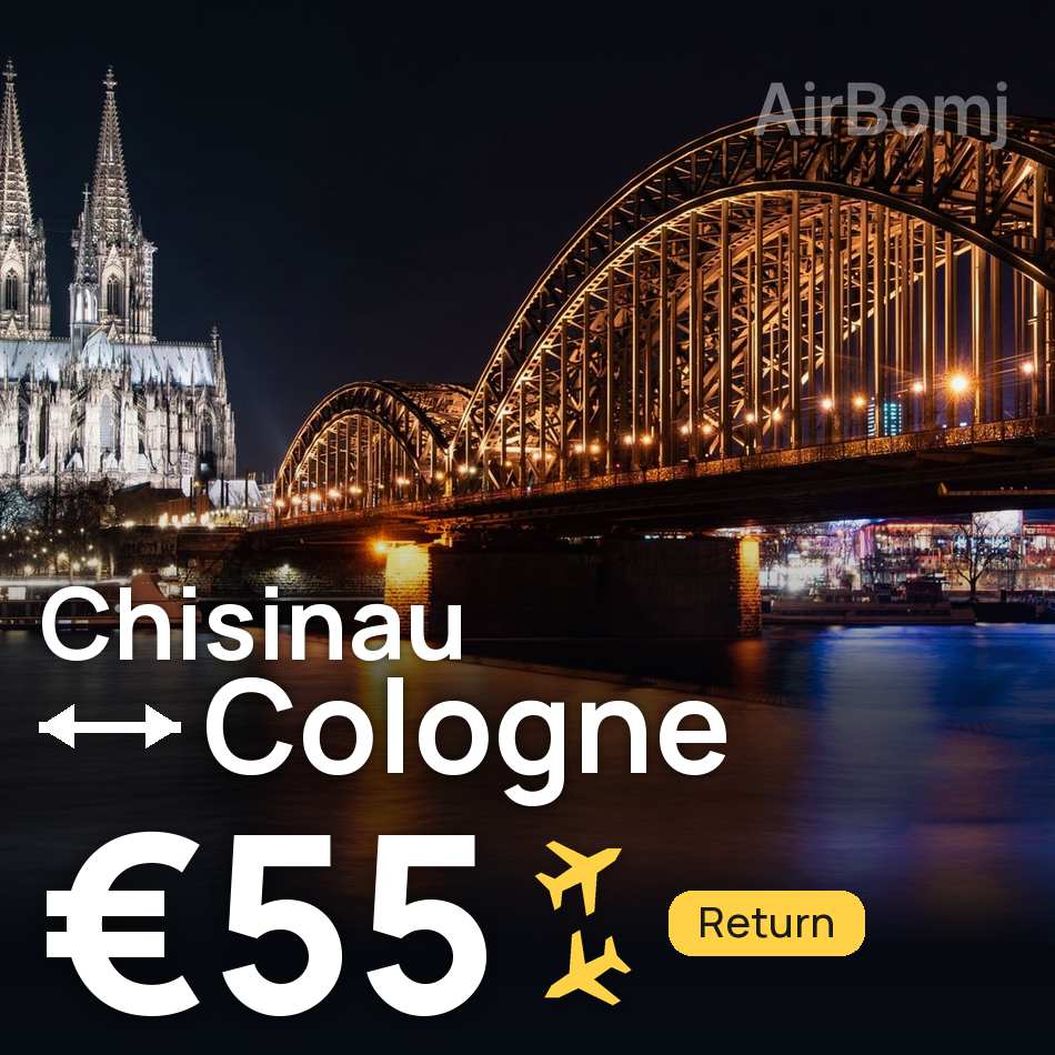 تذكرة طيران: كيشيناو — كولون، €55
