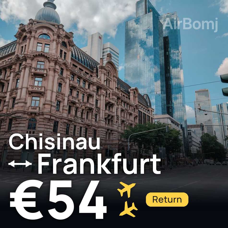 تذكرة طيران: كيشيناو — فرانكفورت، €54
