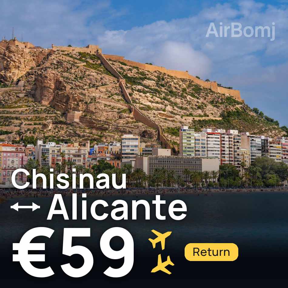 تذكرة طيران: كيشيناو — أليكانتي، €59