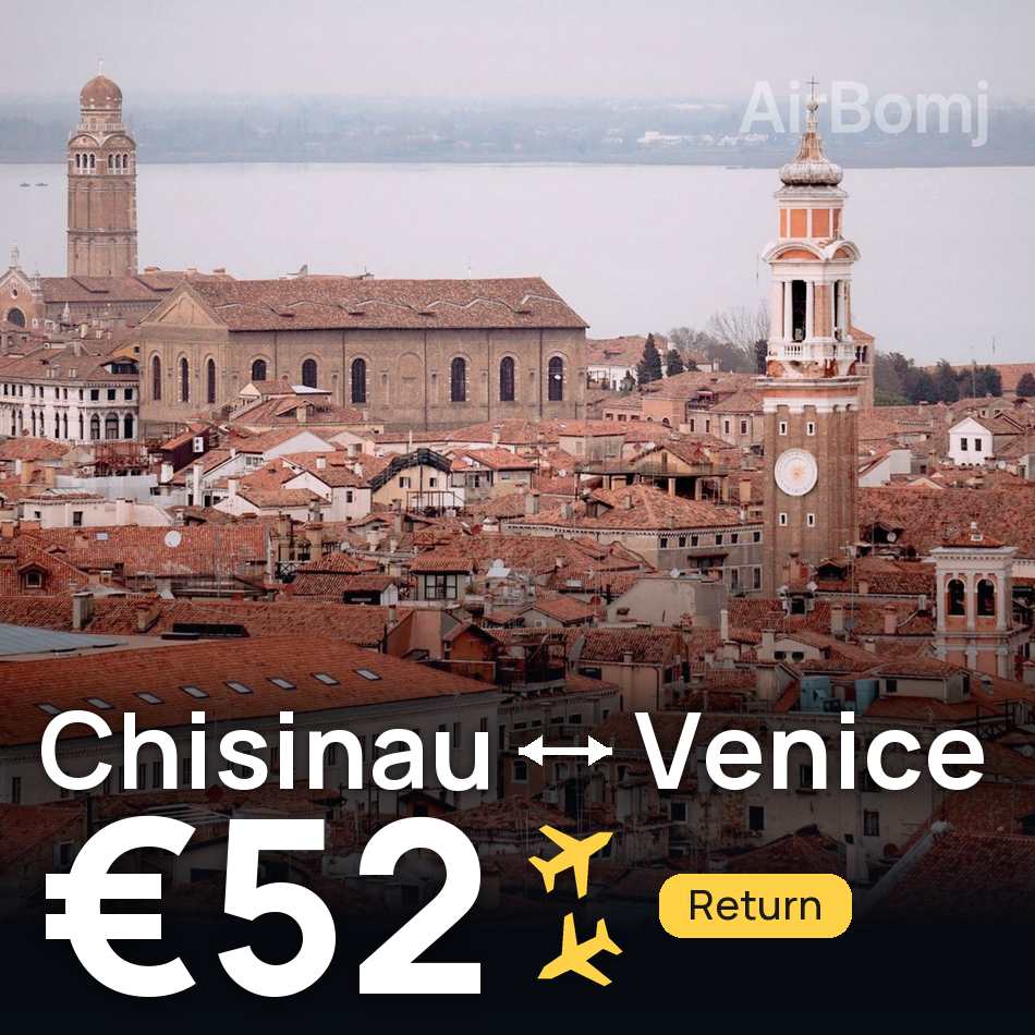 تذكرة طيران: كيشيناو — البندقية، €52