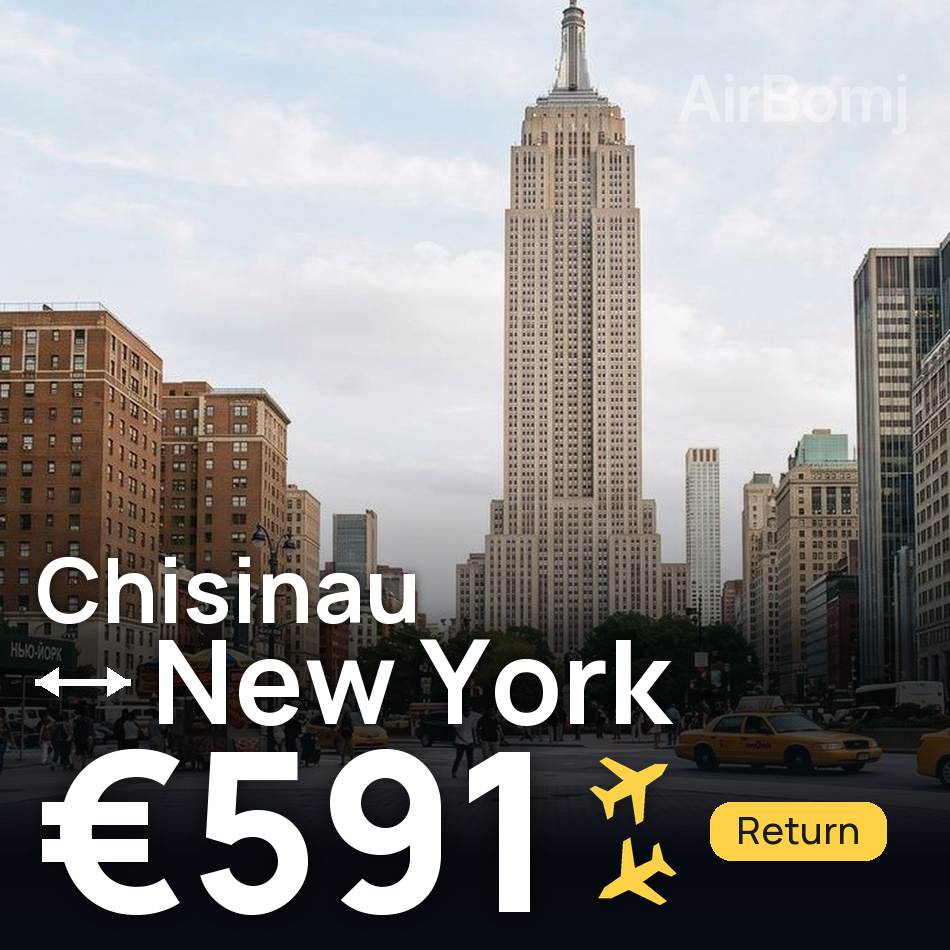 Billet d'avion : Chişinău — Newark, €591