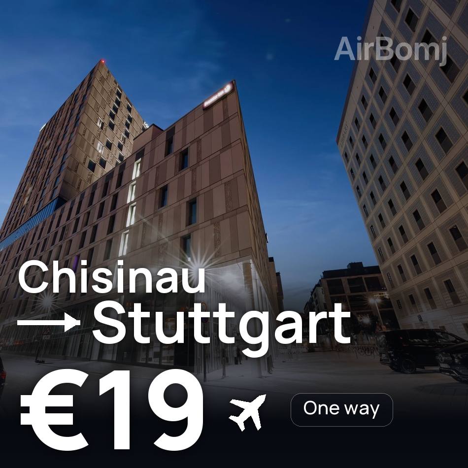 تذكرة طيران: كيشيناو — شتوتجارت، €19
