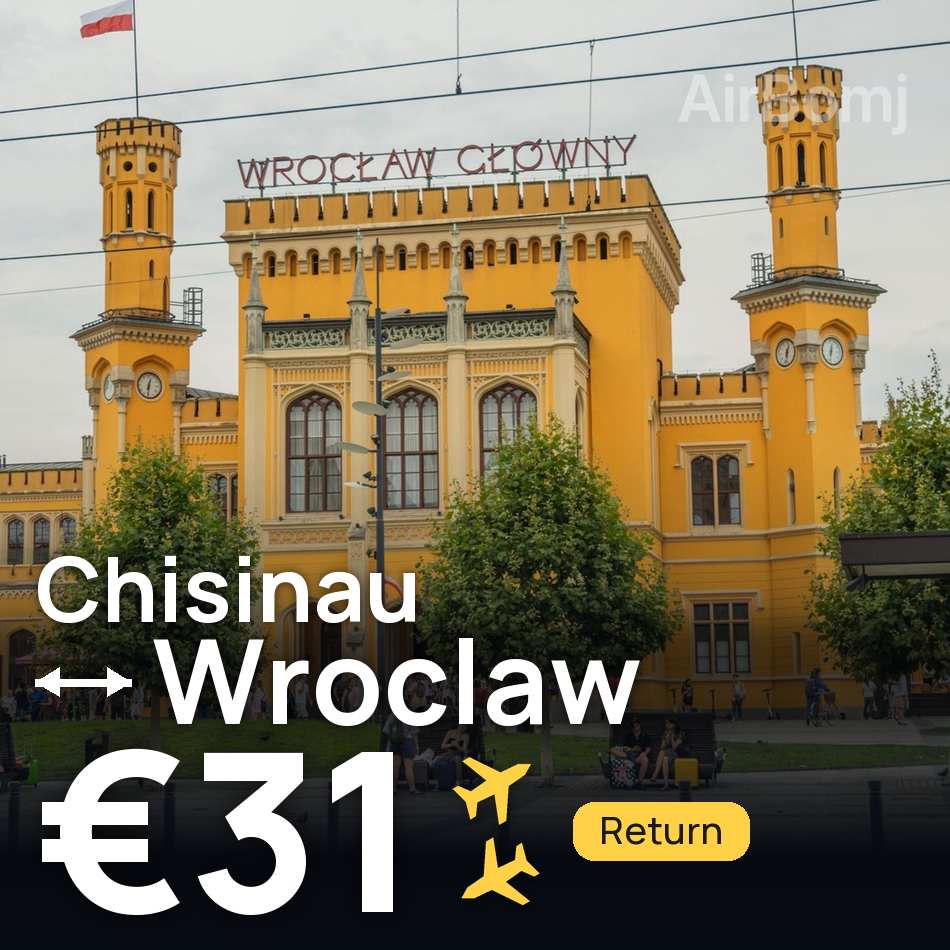 تذكرة طيران: كيشيناو — ڤروتسواف، €31