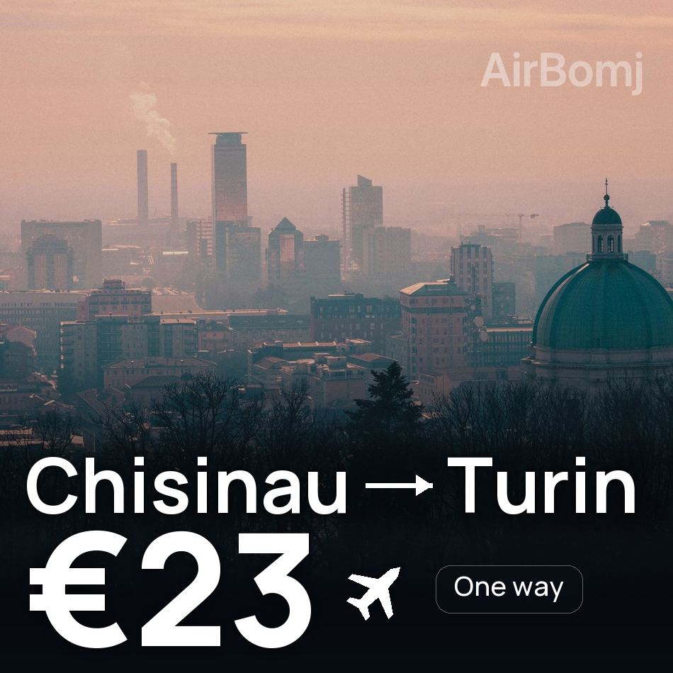 Flugticket: Chișinău — Turin, €23