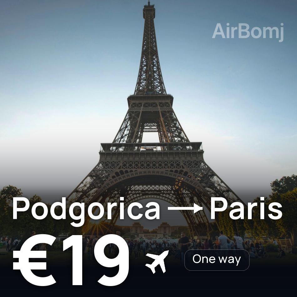 Passagem aérea: Podgorica — Paris, €19