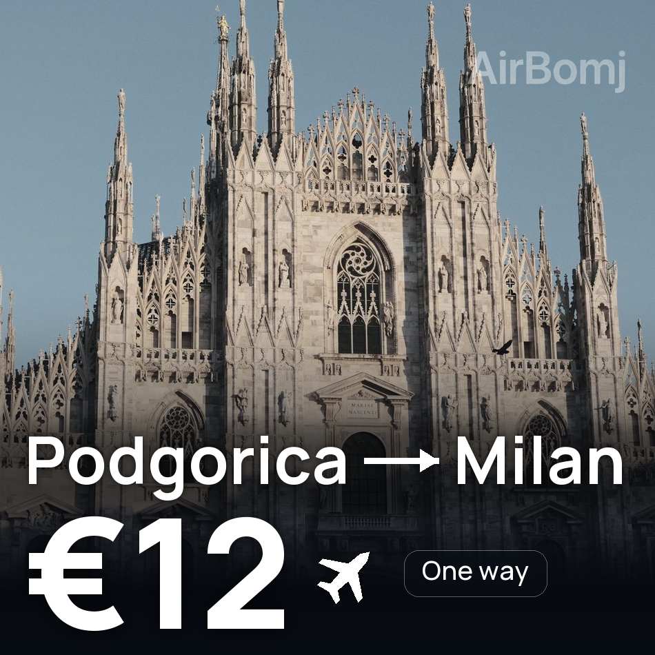 Passagem aérea: Podgorica — Milão, €12