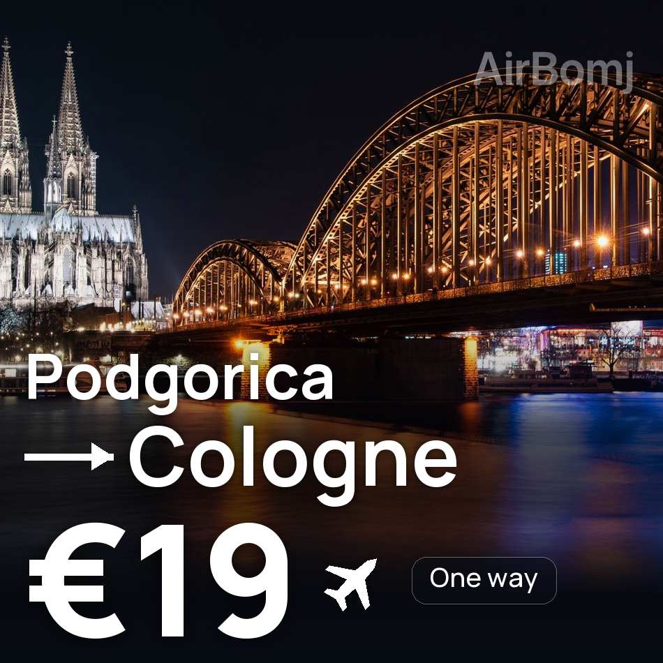 Passagem aérea: Podgorica — Colônia, €19