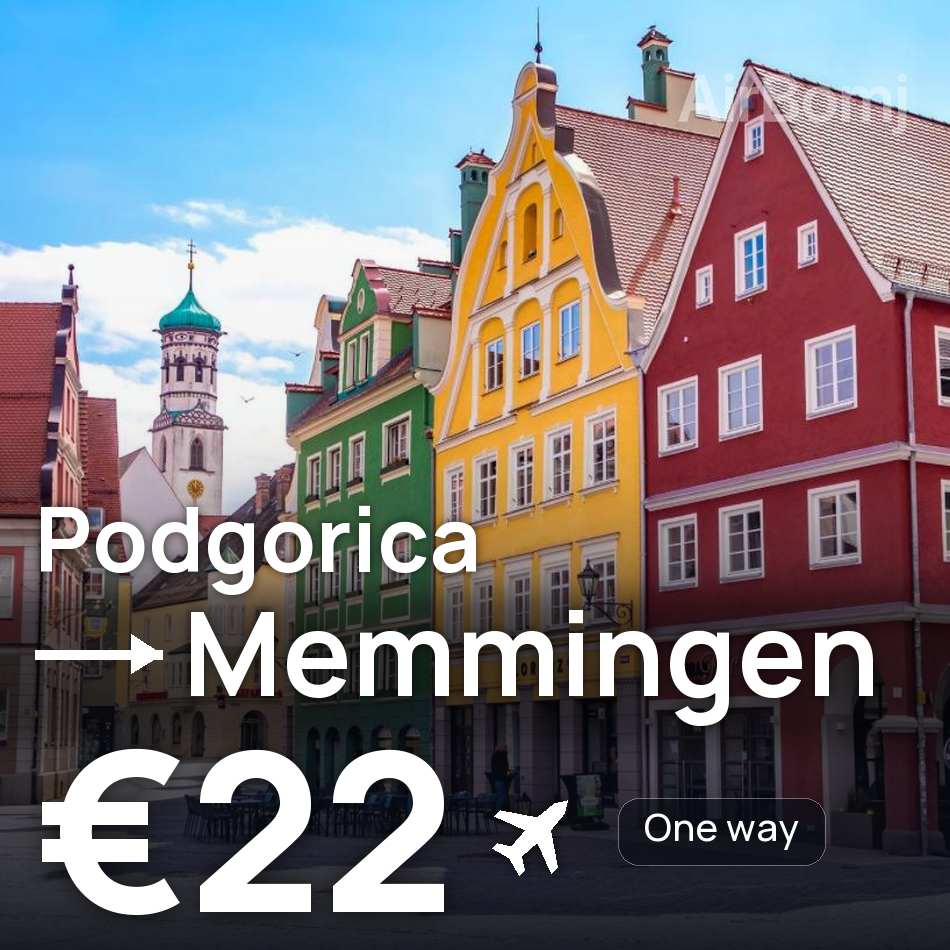 Passagem aérea: Podgorica — Memmingen, €22