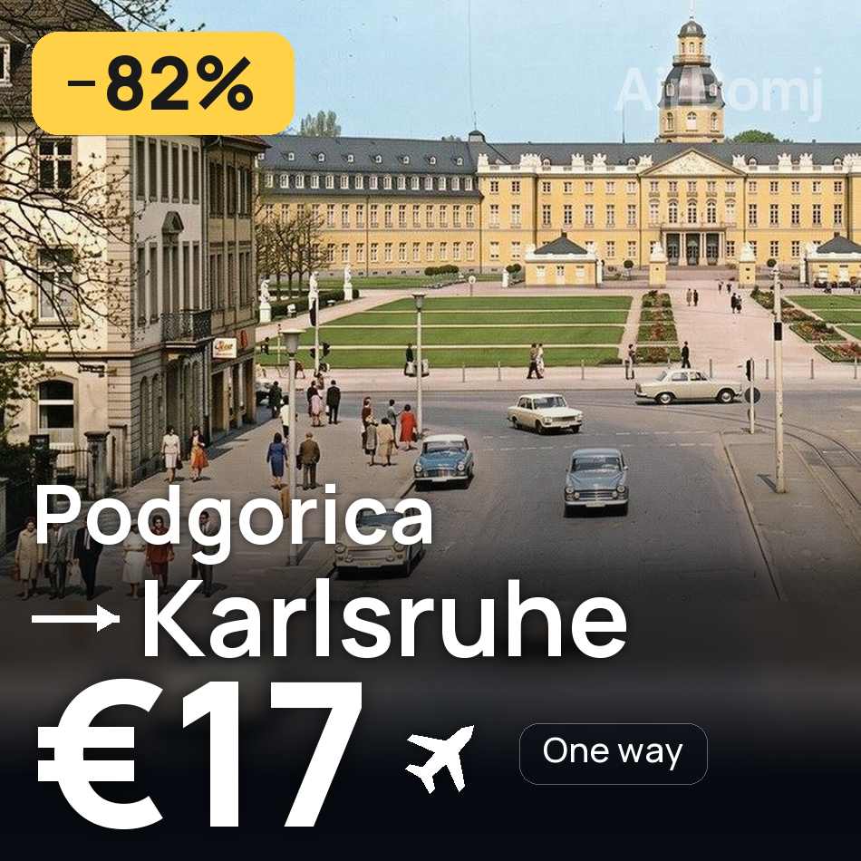 Passagem aérea: Podgorica — Baden-Baden, €17