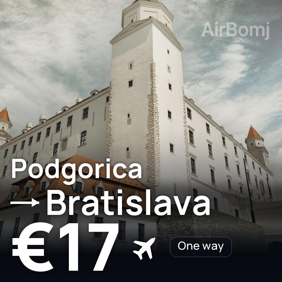 Passagem aérea: Podgorica — Bratislava, €17