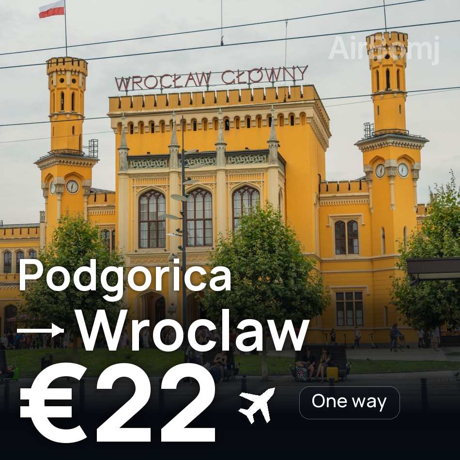 Passagem aérea: Podgorica — Breslávia, €22
