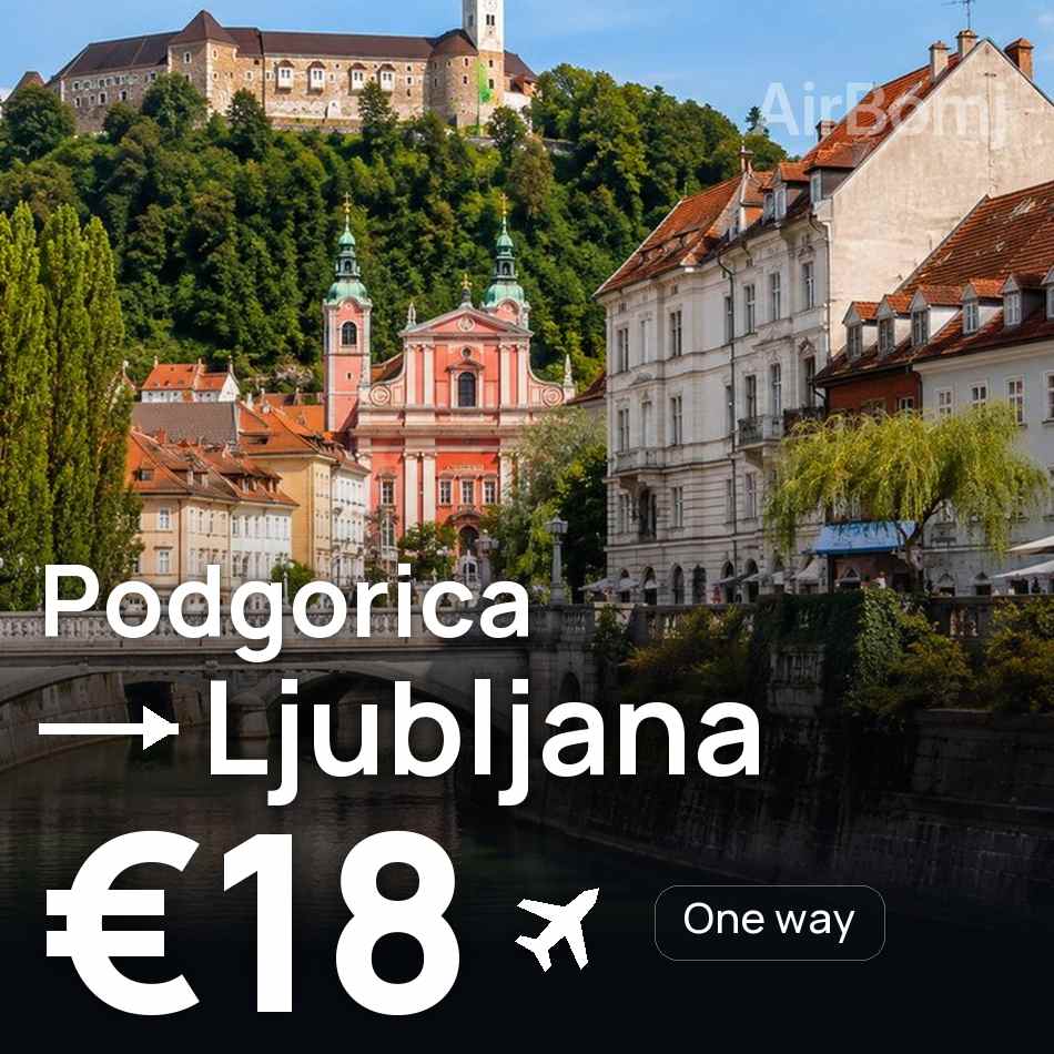 Passagem aérea: Podgorica — Liubliana, €18