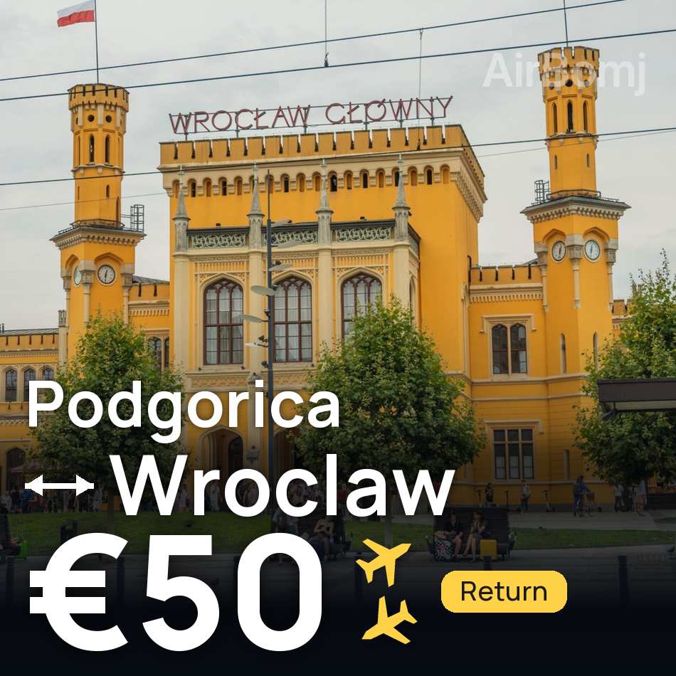 Passagem aérea: Podgorica — Breslávia, €50