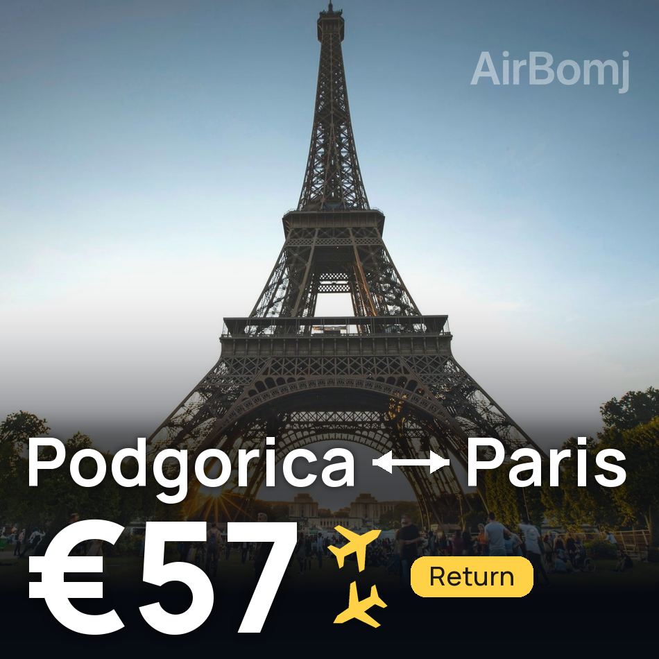 Passagem aérea: Podgorica — Paris, €57