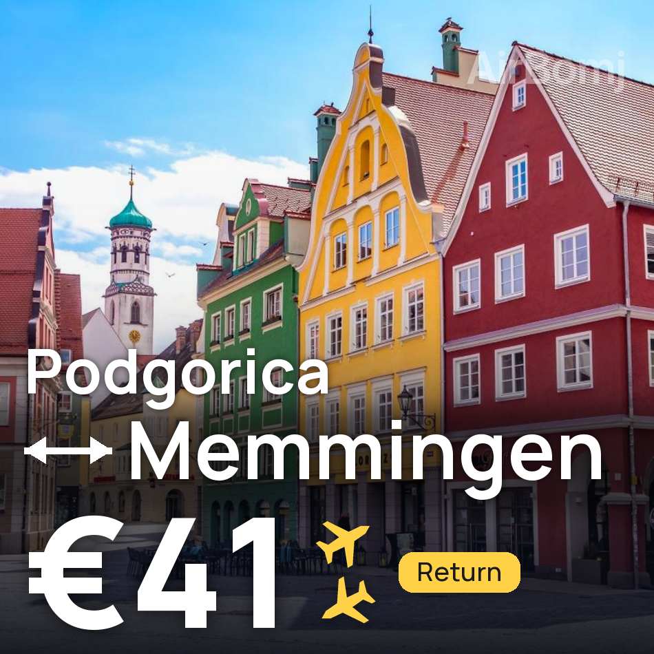 Passagem aérea: Podgorica — Memmingen, €41