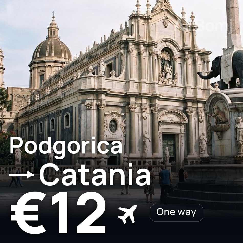 Passagem aérea: Podgorica — Catânia, €12