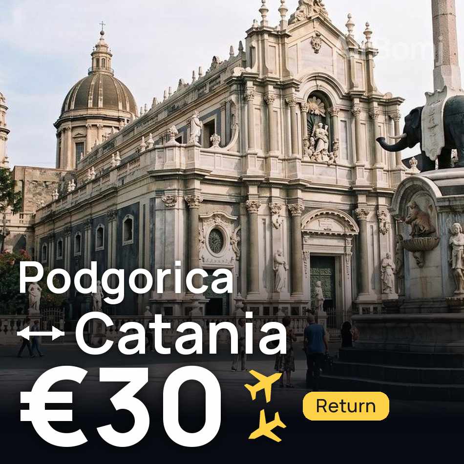 Passagem aérea: Podgorica — Catânia, €30