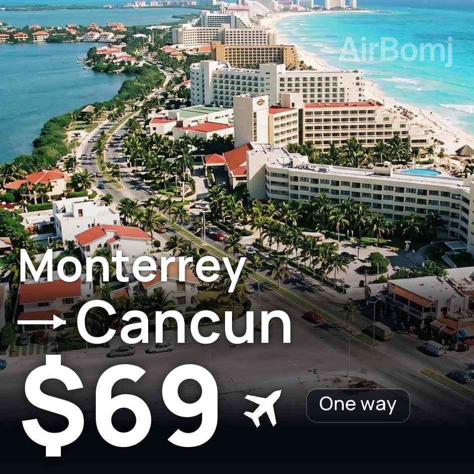 Passagem aérea: Monterrei — Cancún, $69
