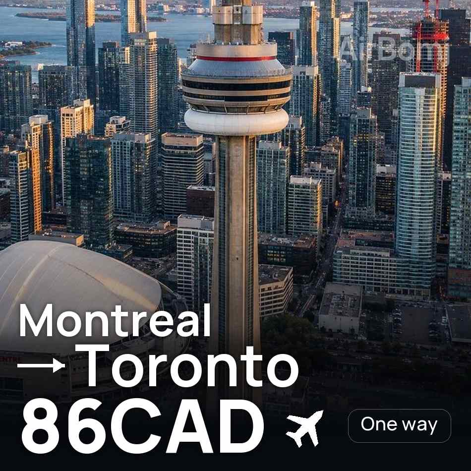 تذكرة طيران: مونتريال — تورونتو، 86CAD