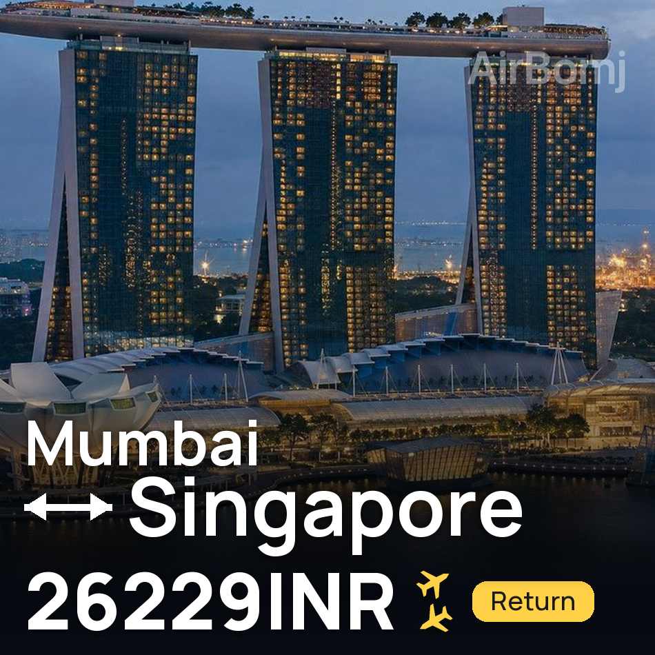 Flight ticket: Mumbai to Singapore, 26229INR