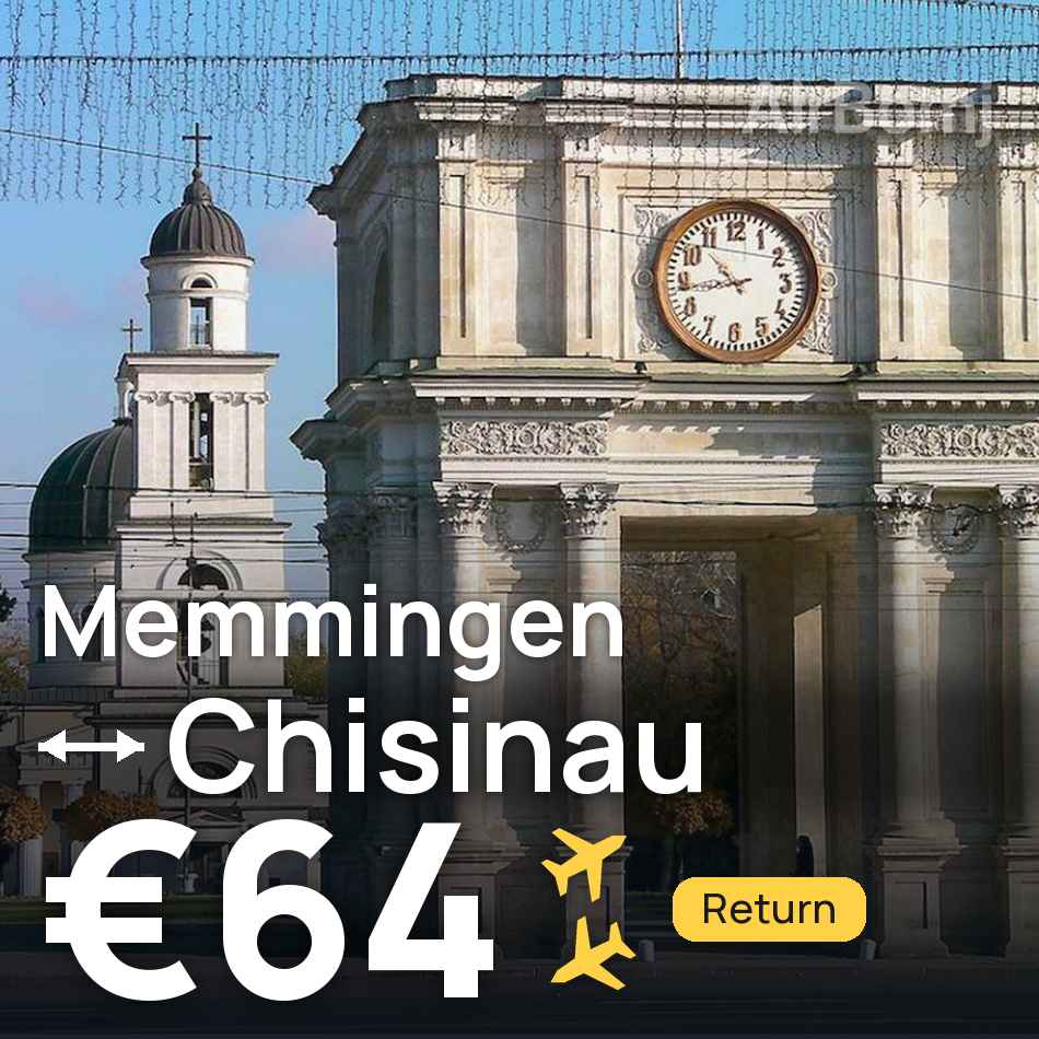 تذكرة طيران: ميمينجين — كيشيناو، €64
